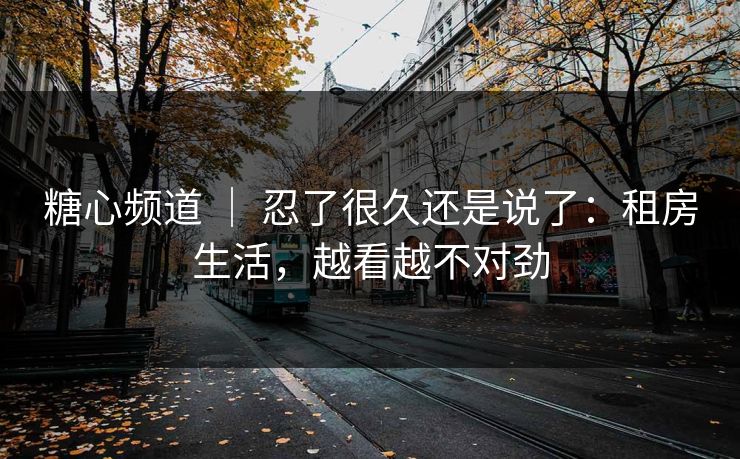 糖心频道 ｜ 忍了很久还是说了：租房生活，越看越不对劲