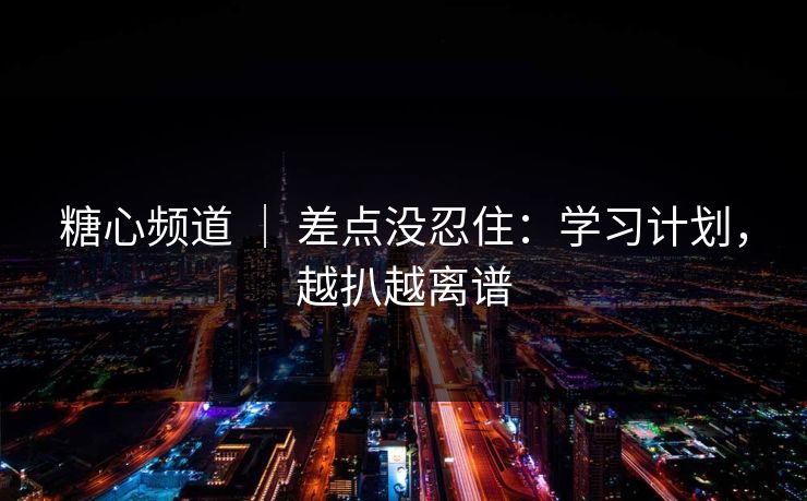 糖心频道 ｜ 差点没忍住：学习计划，越扒越离谱