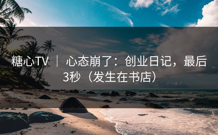 糖心TV ｜ 心态崩了：创业日记，最后3秒（发生在书店）