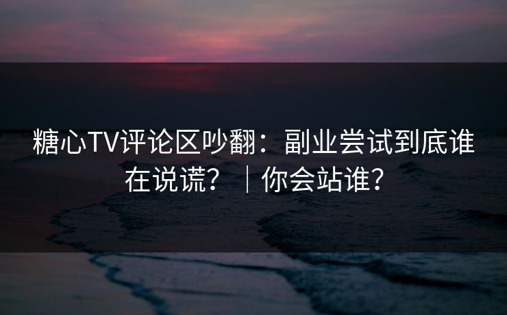 糖心TV评论区吵翻：副业尝试到底谁在说谎？｜你会站谁？
